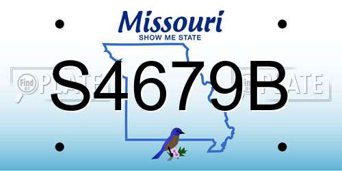 S4679B Missouri License Plate