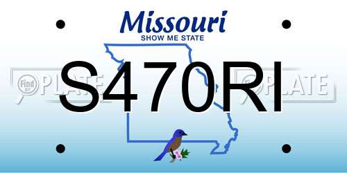 S470RI Missouri License Plate