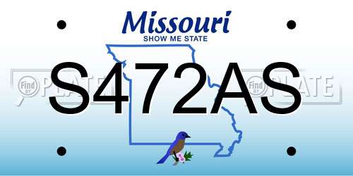 S472AS Missouri License Plate