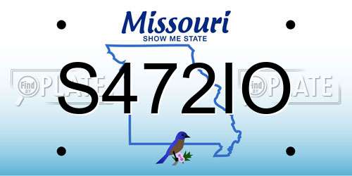 S472IO Missouri License Plate