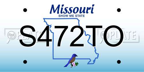 S472TO Missouri License Plate