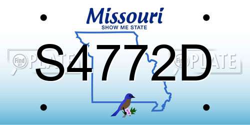 S4772D Missouri License Plate