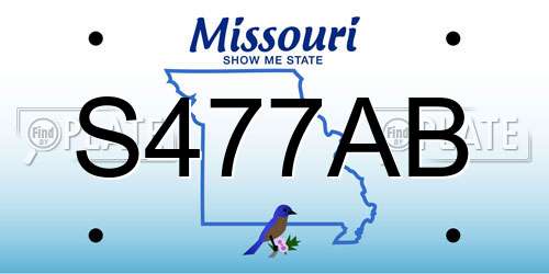 S477AB Missouri License Plate