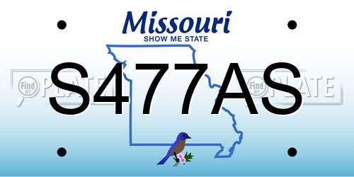 S477AS Missouri License Plate