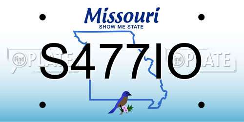 S477IO Missouri License Plate