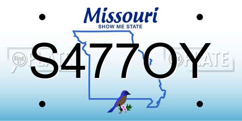 S477OY Missouri License Plate
