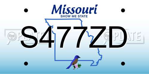 S477ZD Missouri License Plate