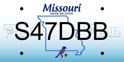 S47DBB Missouri License Plate