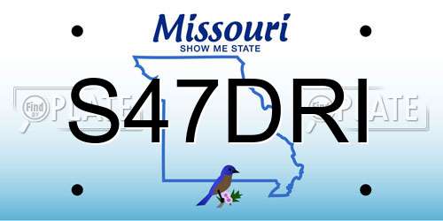 S47DRI Missouri License Plate