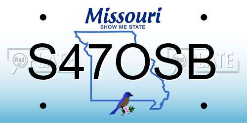 S47OSB Missouri License Plate
