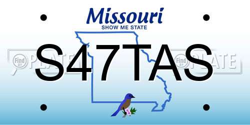 S47TAS Missouri License Plate