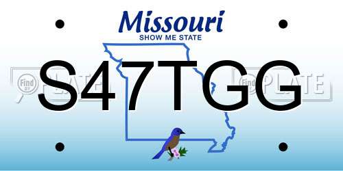 S47TGG Missouri License Plate
