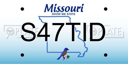 S47TID Missouri License Plate