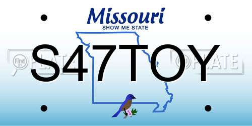 S47TOY Missouri License Plate