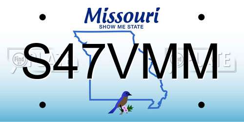 S47VMM Missouri License Plate