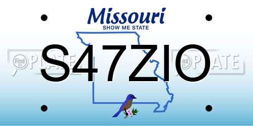 S47ZIO Missouri License Plate