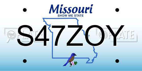 S47ZOY Missouri License Plate