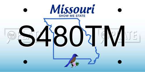 S480TM Missouri License Plate