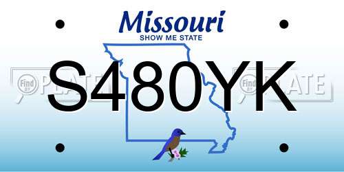 S480YK Missouri License Plate
