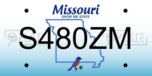 S480ZM Missouri License Plate