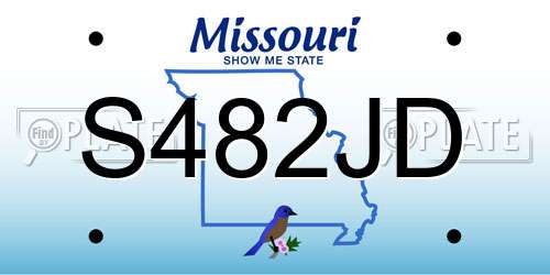 S482JD Missouri License Plate