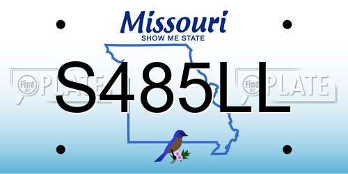 S485LL Missouri License Plate