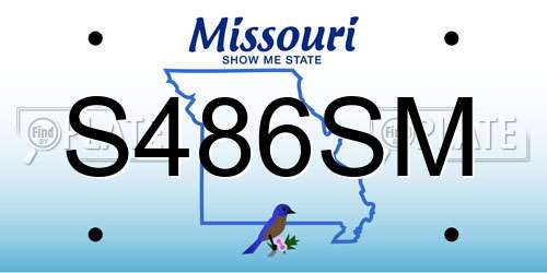S486SM Missouri License Plate