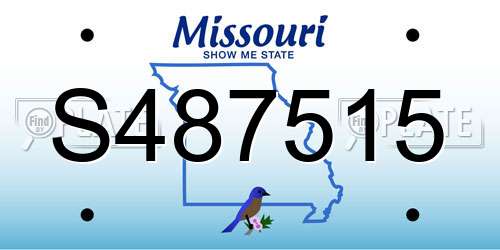 S487515 Missouri License Plate
