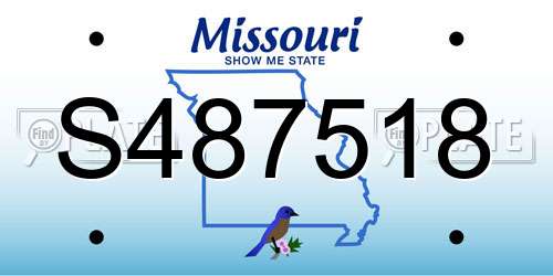 S487518 Missouri License Plate