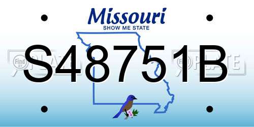 S48751B Missouri License Plate