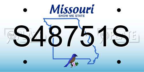 S48751S Missouri License Plate