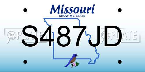 S487JD Missouri License Plate