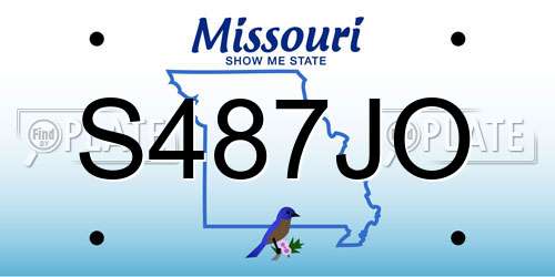 S487JO Missouri License Plate