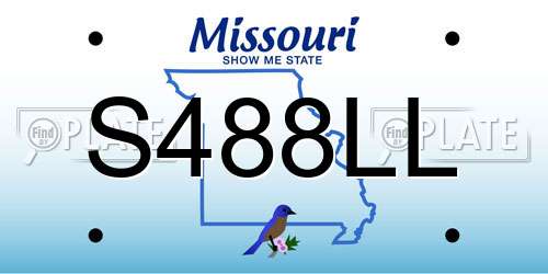 S488LL Missouri License Plate