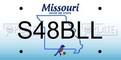 S48BLL Missouri License Plate