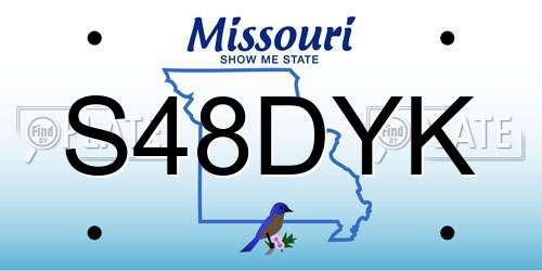 S48DYK Missouri License Plate