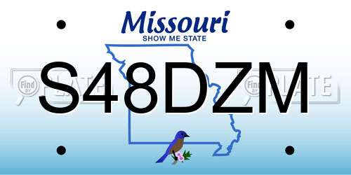 S48DZM Missouri License Plate