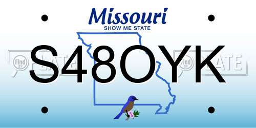S48OYK Missouri License Plate