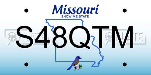 S48QTM Missouri License Plate