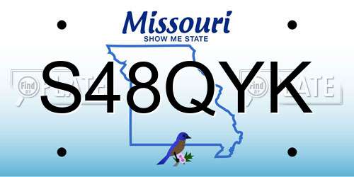 S48QYK Missouri License Plate