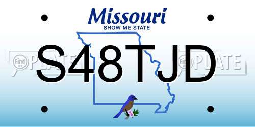 S48TJD Missouri License Plate