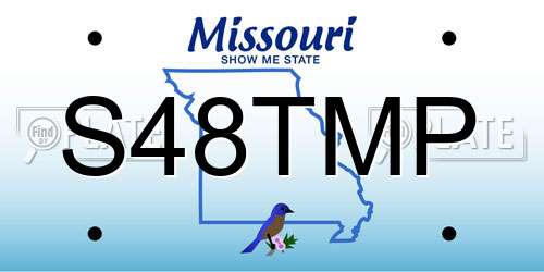 S48TMP Missouri License Plate