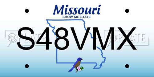 S48VMX Missouri License Plate