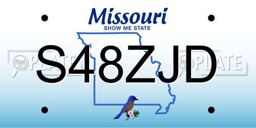 S48ZJD Missouri License Plate