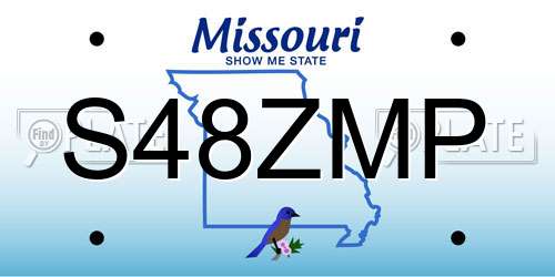 S48ZMP Missouri License Plate