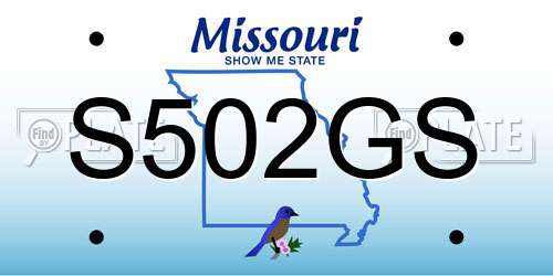 S502GS Missouri License Plate