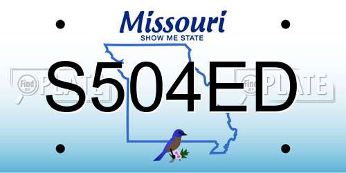 S504ED Missouri License Plate