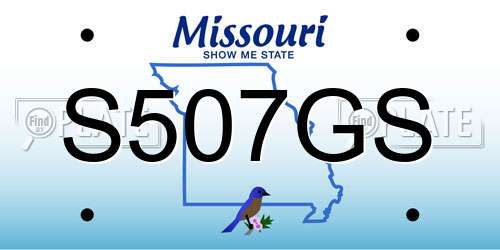 S507GS Missouri License Plate