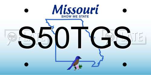 S50TGS Missouri License Plate