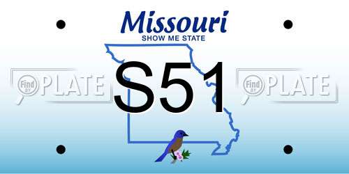 S51 Missouri License Plate